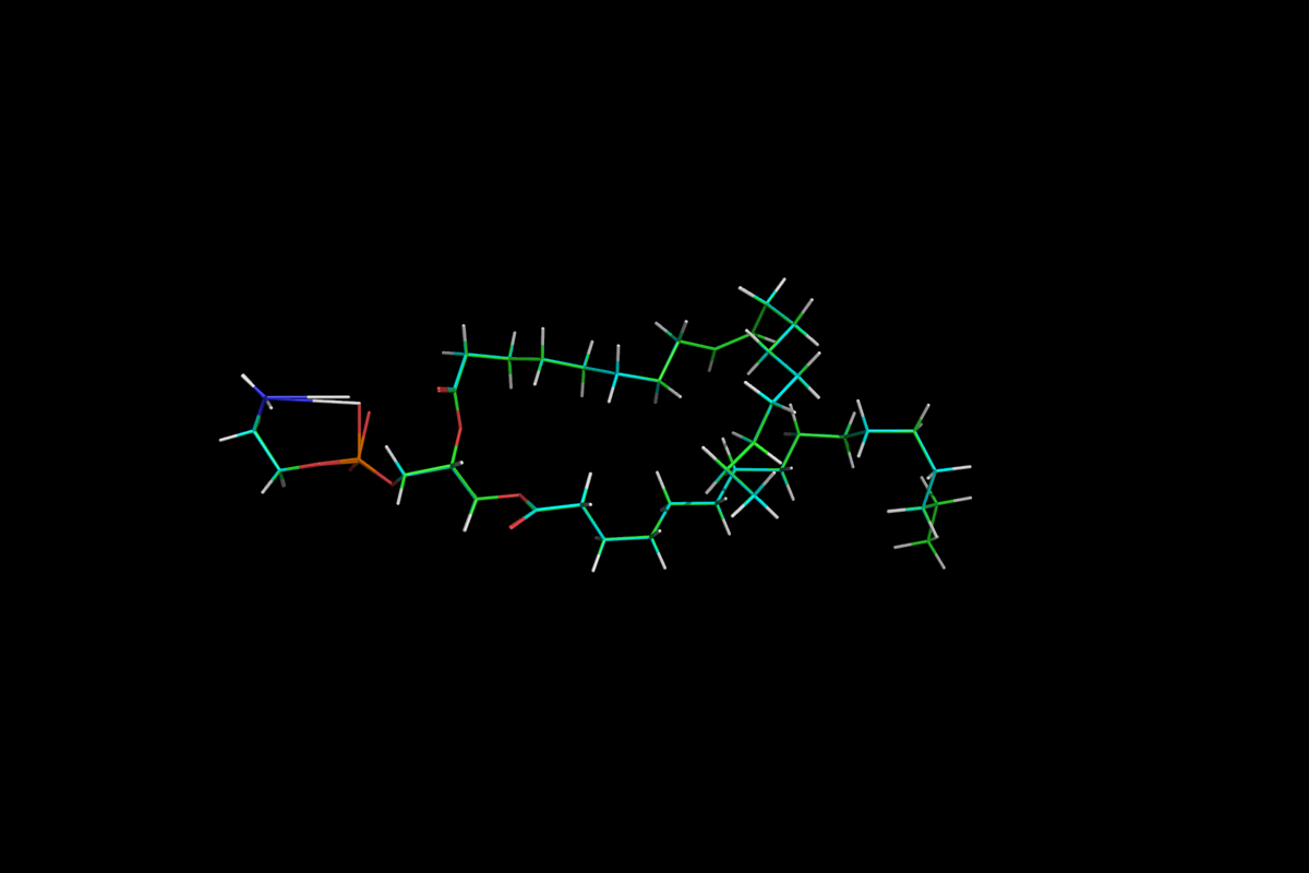 Superposition of QM optimised (green) and MM energy minimised (cyan) structures.<br>Click to toggle size.