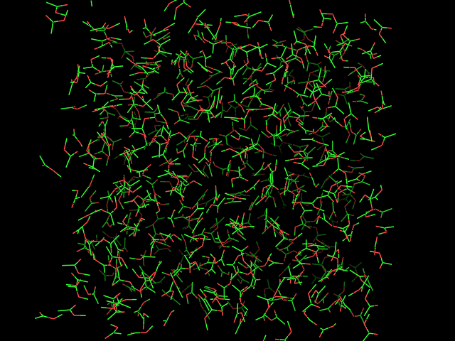 512 methyl ethyl ester.<br>Rectangular box; 512 molecules.<br><br>Click to toggle size.