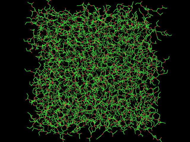 512 glycerol tripropanoate.<br>Rectangular box; 512 molecules.<br><br>Click to toggle size.