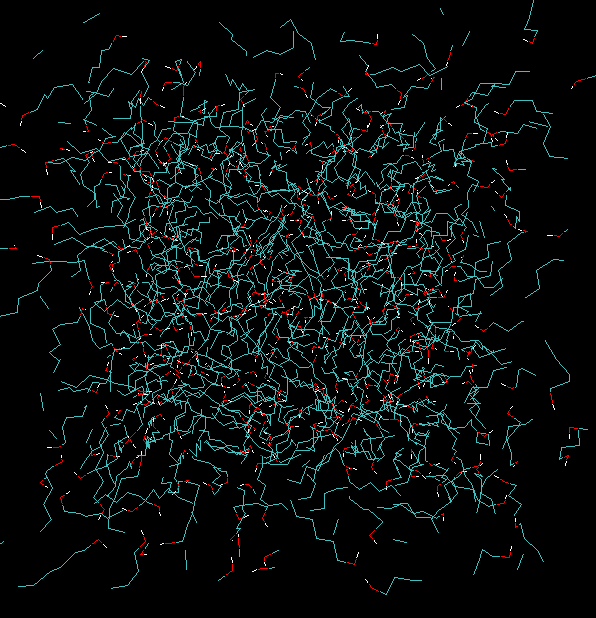 512 hexanol.<br>Rectangular box; 512 molecules.<br><br>Click to toggle size.