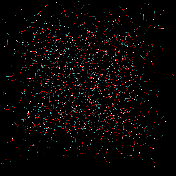 1000 Methanol.<br>Rectangular box; 1000 molecules.<br><br>Click to toggle size.